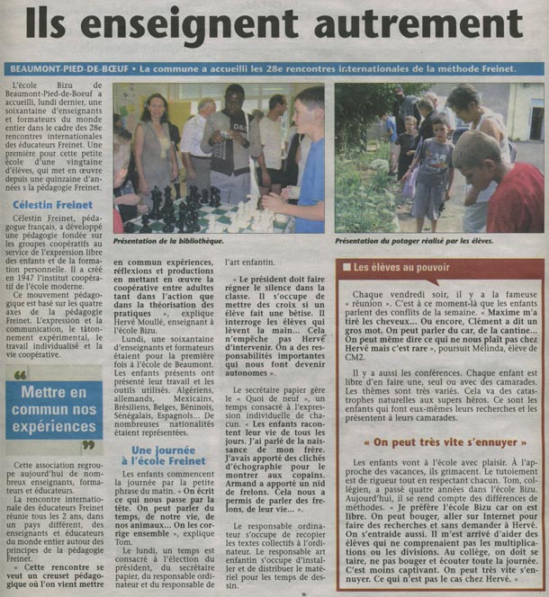 rencontre internationale des éducateurs freinet